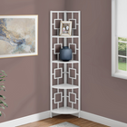 Monarch Specialties - 3613 62 po H Etagere - Blanc/Metal Blanc En Coin-Bibliothèque étagère en métal à 4 niveaux avec tablettes uniformément espacées finies blanc