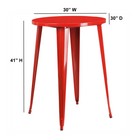 30'' Round Red Metal Indoor-Outdoor Bar Height Table (CH-51090-40-RED-GG)-30"W x 30"D x 41"H