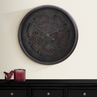 Monarch Specialties - Horloge - 30 po Rond - Mécanisme D'Engrenage - Surdimensionné Grand - Horloge Murale - Noir - Transitionnel-Grande horloge surdimensionnée sans tic-tac avec un affichage analogique facile à lire et un mouvement à quartz moderne pour une mesure précise de l'heure