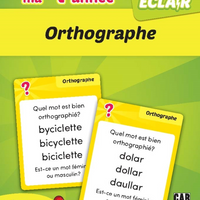 Éditions Caractère Flashcards - 4th grade  spelling - French-The cards are grouped by theme, which aims to help the learner organize and memorize the concepts covered