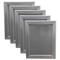 Eddie's - Porte-affiches verrouillable à cadre encliquetable - 8,50" x 11" - Aluminium argenté - Paquet de 5 (120660-5)-Porte-affiches verrouillables avec cadre encliquetable