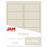 JAM Paper - Étiquette d'adresse laser/jet d'encre - 2 po x 4 po - Ivoire - Paquet de 120-Emballage anglais seulement