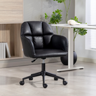 HOMCOM - Fauteuil de bureau pivotant à hauteur réglable - noir-Le coussin de siège rembourré offre du confort