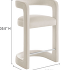 Modway - Winslow Performance Velvet Tabouret de comptoir - Alabaste-Tissu de velours Performance