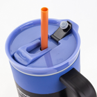 Sully - en acier inoxydable à double paroi avec paille - 1020mL - Bleu-Portatif avec une poignée