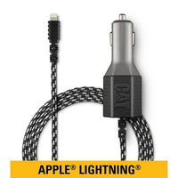 CAT – Chargeur de voiture 4,8 A avec port USB et cordon Lightning certifié Apple tressé en nylon de 6 pi-Câble Lightning certifié MFi