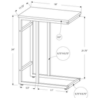 Monarch Specialties - 2170 Table D'Appoint - 24 po H/Noir/Metal Noir-La base en metal noir solide offre une stabilite optimale