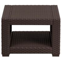 Flash Furniture Chocolate Brown Faux Rattan End Table-Contemporary Style