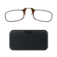 ThinOptics Reader with Universal Black Pod - 2.5 - Brown-Comes in two beautiful styles, the rectangular Brooklyn and the oval Manhattan, and is flattering on both men and women.