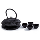Luciano - Service à thé en fonte-Ensemble: livré dans un ensemble de quatre tasses à thé, une théière et un dessous de plat, parfait pour le thé de l'après-midi