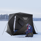 Outsunny 4-Person Insulated Ice Fishing Tent - Portable Ice Fishing Shelter with Ventilation Windows-Accessories: 8 x ground stake, 4 x cord loop    