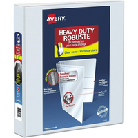 Avery Heavy Duty View Binder, 1-1/2" Sized One Touch Locking D Ring,  White, (79795)-Heavy Duty View Binder with 400-Sheet capacity