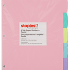 Staples - Intercalaires - Pastel-Couleurs incluses dans les intercalaires : couleurs pastel