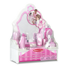 Melissa & Doug - Ensemble salon de beauté en bois (coiffeuse et accessoires, 18 pièces, 39x 30 x 15 cm (H x l x L), excellent cadeau pour les filles et les garçons - jouet idéal pour les enfants de 3, 4, 5 ans et plus)-CADEAU À PARTIR DE 3 ANS : L’ensemble de salon de beauté est un cadeau parfait pour les enfants de 3 ans et plus. Pour compléter l'expérience de jeu d'imitation sur le thème de la beauté, pensez à ajouter l'ensemble de costume de coiffeuse pour jeu de rôle Melissa & Doug.