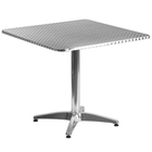 Flash Furniture 31.5'' Square Aluminum Indoor-Outdoor Table with 4 Beige Rattan Chairs (TLH-ALUM-32SQ-020BGECHR4-GG)-31.50"W x 31.50"D x 27.50"H