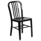 Table ronde de 30 po en métal avec 4 chaises à dossier à lattes verticales, int./ext., noir (CH-51090TH-4-18VRT-BK-GG)-4