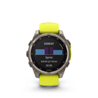 Garmin - fēnix 8 – 47 mm, saphir solaire, titane avec bracelet en silicone jaune/graphite Amp-7