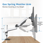ShoppingAll SA-GA12 Adjustable Single Gas Spring Monitor Mount Desk Stand for 15"-32" Monitor - White-Comes with one 6.0ft/1.8m HDMI for extra add-on