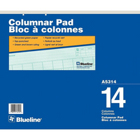 Blueline Columnar Pad, A5314, 14 Columns-A5314, 14 Columns