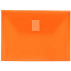 JAM Paper - Enveloppes en plastique avec fermeture auto-agrippante - Livret d'indexation - 5.5" x 7.5" - Orange - Paquet de 12- Couleur orange