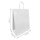 Reliabag - Sac En Papier Avec poignees Torsadees, Blanc, 13 po L X 7 po P X 17 po H, Paquet De 100-Poignees renforcees en ficelle torsadee