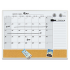 Quartet Slim Aluminum Frame Dry-Erase Combo Calendar, 17" x 23" (6447415861)-Steel whiteboard/cork bulletin board, ideal for placement in occasional use in small or home offices