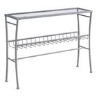 Monarch Specialties 2128 Accent Table - 42"L/Silver /Tempered Glass Hall Console-Spacious clear tempered glass rectangular table top to drop off your keys, mail, or place decorative objects