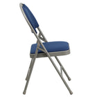 Flash Furniture – Chaise pliante en métal Hercules série Extra large à trois contreventements avec poignée, bleu marin, 4/pqt-Ensemble de 4 chaises pliantes en métal et rembourrées - Poignée découpée de transport