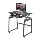 Rocelco - Ensemble rehausseur de bureau de luxe à hauteur ajustable de 40" et support au sol - Noir-ASSEMBLAGE MINIMAL REQUIS: Les pieds de bureau debout se fixent en quelques minutes et vous êtes prêt à partir