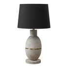 Monarch Specialties 25" H Contemporary Table Lamp - Grey Resin / Black Shade-A stylish 25"h grey resin table lamp accented with a hint of gold metal and a textured finish base resembling ancient stoneware, is the perfect accent lighting for any contemporary living room, bedroom, or office decor