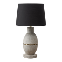 Monarch Specialties 25" H Contemporary Table Lamp - Grey Resin / Black Shade-A stylish 25"h grey resin table lamp accented with a hint of gold metal and a textured finish base resembling ancient stoneware, is the perfect accent lighting for any contemporary living room, bedroom, or office decor