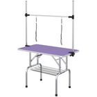 PawHut - Table de Toilettage pour Chien Réglable avec 2 Sangles de Sécurité - Violet-Cadre en métal solide pour une fiabilité et une résistance durables