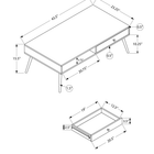 Monarch Specialties 2836 Coffee Table - Walnut Mid-Century With A Drawer-1 Year Limited Manufacturer Warranty
