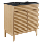 Modway - Render 30" Vanette de salle de bain - Noir de chêne-Style moderne du milieu du siècle
