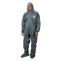 Lakeland Coverall, Hood, Pyrolon Cr/Fr, 2Mil, Boot/Wrist, 2XL (51150-2XL)-Material: Pyrolon