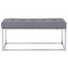Plata Decor - Cisne Chome Banc avec tissu Top - Gris-Banc d'intérieur rembourré