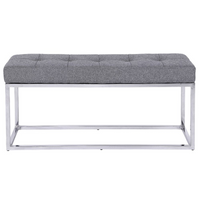 Plata Decor - Cisne Chome Banc avec tissu Top - Gris-Banc d'intérieur rembourré