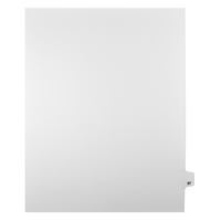 Markmaker - Intercalaires imprimes Legal, Blanc, 1/25th coupe, format lettre, sans trous, 25 tabs/PQT, 5 PQT/Boite, Numero 97-Intercalaires imprimes Legal