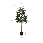 Monarch Specialties 52" Artificial Indoor Rubber Tree - Floor - Black Pot-This easy-care faux potted plant is made from the highest quality materials and requires no maintenance or watering, for a sustainable, environmentally friendly, decorative accent that will last a lifetime