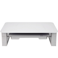 Quartet Desktop Glass Monitor Riser - White-White