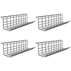 ShoppingAll - Organiseur de gestion de câbles sous le bureau - Plateau de câbles en métal robuste - Noir - Paquet de 4-PLATEAU LARGE ET SPACIEUX: L’espace de rangement large offre une tranquillité d’esprit en gardant vos câbles et multiprises hors de vue. Dégagez les fils en désordre sous votre table et améliorez votre efficacité avec un espace de travail bien organisé.