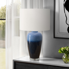 Monarch Specialties - Luminaire - 29 po H Lampe De Table - Céramique Bleue - Abat-Jour Ivoire / Crème - Contemporain - Moderne-Équipée d'un interrupteur à 3 voies pratique, cette lampe d'appoint moderne vous permet de régler facilement l'ambiance avec une ampoule à 3 voies jusqu'à 100 W (non incluse), offrant ainsi un éclairage parfait dans tous les espaces