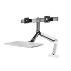 North Bayou 22"-27" Desktop Sit-Stand Workstation Dual Screen with USB Port - White (FC40-2AW)-Sit-stand dual screen workstation