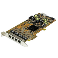 StarTech 4 Port Gigabit Power Over Ethernet PCIE Network Card, Pse/Poe PCI Express Nic-Position your network devices where power outlets aren't available, with 25.5 Watts per-port PoE output