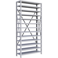 Metalware RK245 Boltless Shelving Unit, 13-Shelves, 36" x 24" x 76", Light Grey-Adjustable shelving system that provides high strength, yet economical storage capacity for your needs