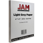 JAM Paper Matte Paper, 8.5" x 11", 28 lb, Light Grey, 500 Pack (64432380b)-8.5" x 11" letter size paper