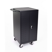Luxor (LLTP18-B) 18 Laptop/Chromebook Computer Charging Cart, Black-Black steel