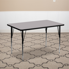 Flash Furniture 30''W x 48''L Rectangle Activity Table with Thermal Fused Laminate Top and Standard Height Adjustable Legs, Grey-Scratch and Stain Resistant Surface