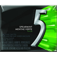 Wrigley 5 Rain Spearmint Chewing Gum - Single - 15 Sticks-Sugar Free Spearmint Chewing gum