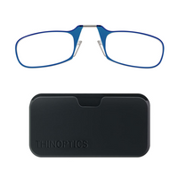 ThinOptics Reader with Universal Black Pod - 1.0 - Blue-The advanced polycarbonate lenses are imbued with a mild yellow filter to mitigate harmful blue light emitted from computers phones and tablets